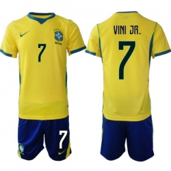 Youth Brazil 2026 FIFA World Cup Yellow Home Soccer Jersey VINI JR. #7