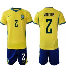 Youth Brazil 2026 FIFA World Cup Yellow Home Soccer Jersey VINICIUS #2