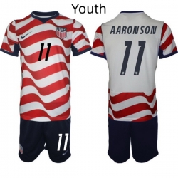 USA FIFA World Cup 2026 Soccer Red Home Jersey Brenden Aaronson #11