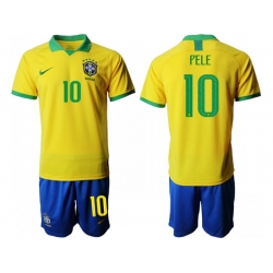 Brazil 10 PELE Home Authentic Soccer Jersey