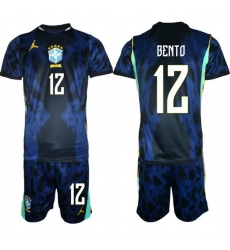 Men Brazil 2026 FIFA World Cup Blue Away Soccer Jersey BENTO #12