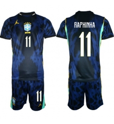 Men Brazil 2026 FIFA World Cup Blue Away Soccer Jersey RAPHINHA #11