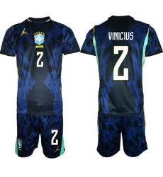 Men Brazil 2026 FIFA World Cup Blue Away Soccer Jersey VINICIUS #2