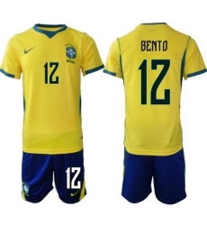 Men Brazil 2026 FIFA World Cup Yellow Home Soccer Jersey BENTO #12