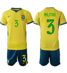 Men Brazil 2026 FIFA World Cup Yellow Home Soccer Jersey MILITAO #3
