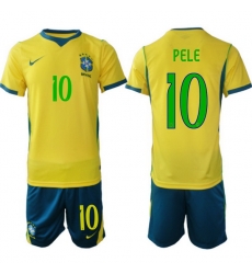 Men Brazil 2026 FIFA World Cup Yellow Home Soccer Jersey PELE #10 Green Men Brazil 2026 FIFA World Cup Yellow Home Soccer Jersey PELE #10 Green
