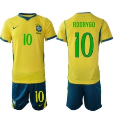 Men Brazil 2026 FIFA World Cup Yellow Home Soccer Jersey RODRYGO #10 Men Brazil 2026 FIFA World Cup Yellow Home Soccer Jersey RODRYGO #10