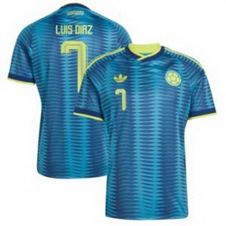 Men Colombia Luis Diaz 2026 Away Replica Turquoise Jersey 1