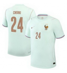 Men 24Rayan Cherki France Jersey   1