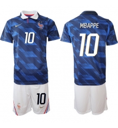 Men France 2026 FIFA World Cup Blue Soccer Jersey #10 Kylian Mbappe