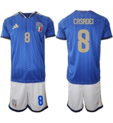 Italy 2026 FIFA World Cup Soccer Jersey Blue #8 CASADEI Italy 2026 FIFA World Cup Soccer Jersey Blue #8 CASADEI