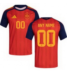 Men 00 Spain Custom World Cup 2026 Away Replica Jersey   6