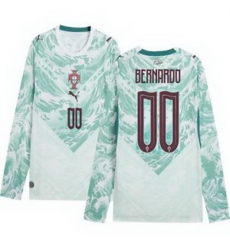 Men 00 Portugal Replica Custom Long Sleeve Away Jersey 2 Men 00 Portugal Replica Custom Long Sleeve Away Jersey 2