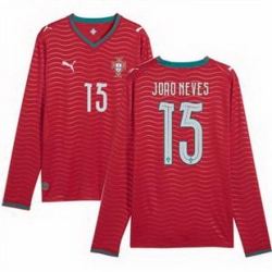 Men 15 Portugal Joao Neves Home Replica Jersey   2