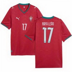 Men 17 Portugal Rafael Leao Home Replica Jersey   1
