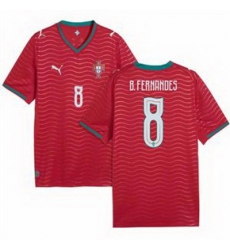 Men 8 Portugal Bruno Fernandes Home Replica Jersey   1