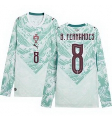 Men 8 Portugal Replica Bruno Fernandes Long Sleeve Away Jersey 2 Men 8 Portugal Replica Bruno Fernandes Long Sleeve Away Jersey 2
