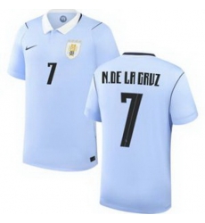 Men 7 Uruguay Nicolas de la Cruz Away Replica Jersey World   1