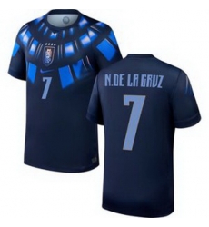Men 7 Uruguay Nicolas de la Cruz Away Replica Jersey World 2 Men 7 Uruguay Nicolas de la Cruz Away Replica Jersey World 2