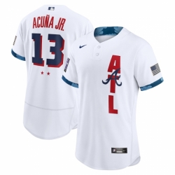 Men's Atlanta Braves #13 Ronald Acuña Jr. Nike White 2021 MLB All-Star Game Authentic Player Jersey