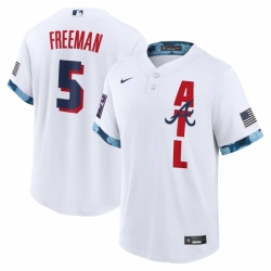 Men's Atlanta Braves #5 Freddie Freeman Nike White 2021 MLB All-Star Game Replica Player Jersey