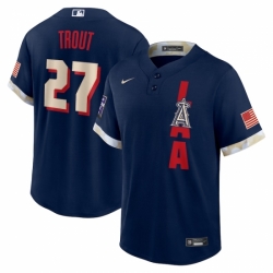 Men's Los Angeles Angels #27 Mike Trout Nike Navy 2021 MLB All-Star Game Replica Player Jersey