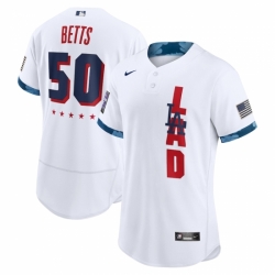 Men's Los Angeles Dodgers #50 Mookie Betts Nike White 2021 MLB All-Star Game Authentic Player Jersey