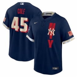 Men's New York Yankees #45 Gerrit Cole Nike Navy 2021 MLB All-Star Game Replica Player Jersey