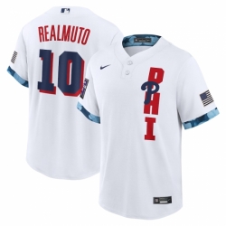 Men's Philadelphia Phillies #10 J.T. Realmuto Nike White 2021 MLB All-Star Game Replica Player Jersey
