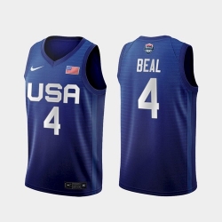 Men's USA Team Bradley Beal Away Blue 2021 Tokyo Olympics Jersey
