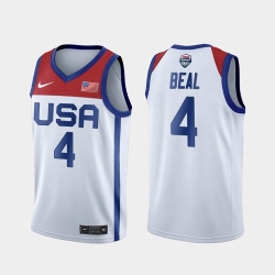 Men's USA Team Bradley Beal Home White 2021 Tokyo Olympics Jersey