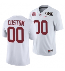 Alabama Crimson Tide Custom White 2021 Rose Bowl Champions College Football Playoff College Football Playoff Jersey