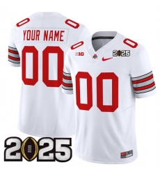 Men Ohio State Buckeyes Active Player Custom White 2025 CFP Final Patch F U S E  Vapor Limited Stitched Football Jersey