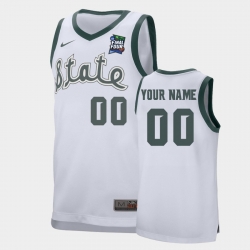 Michigan State Spartans Custom White 2019 Final Four Retro Performance Jersey