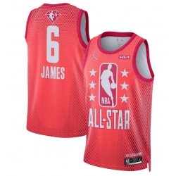 Men 2022 All Star 6 LeBron James Maroon Stitched Basketball Jersey