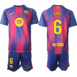 Men FC Barcelona 2026 Soccer Jerseys PinkBlue #6 GAVI