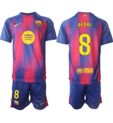 Men FC Barcelona 2026 Soccer Jerseys PinkBlue #8 PEDRI