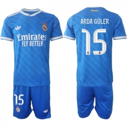 Men Real Madrid 2026 Soccer Jerseys Blue #15 ARDA GULER