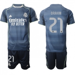 Men Real Madrid 2026 Soccer Jerseys DarkBlue #21 BRAHIM