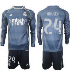 Men Real Madrid 2026 Soccer Jerseys DarkBlue Long #24 HUIJSEN