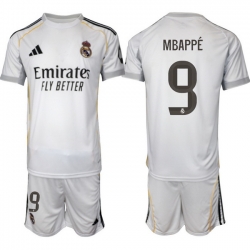 Men Real Madrid 2026 Soccer Jerseys White #9 MBAPPE