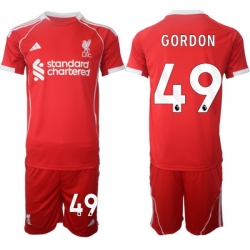 Men Liverpool 2026 Soccer Jerseys Red #49 GORDON