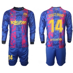 Men Barcelona Long Sleeve Soccer Jerseys 509