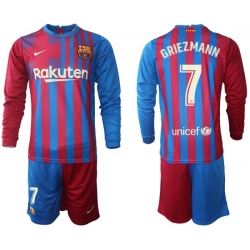Men Barcelona Long Sleeve Soccer Jerseys 581