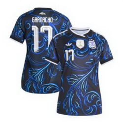 Women 17Alejandro Garnacho Argentina National Team adidas 2026 Away Replica Jersey Black 3