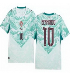 Women 10 Portugal Replica Bernardo Silva Long Sleeve Away Jersey   1