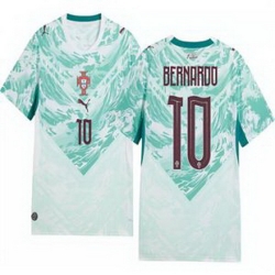 Women 10 Portugal Replica Bernardo Silva Long Sleeve Away Jersey   1