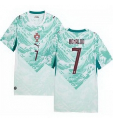 Women 7 Portugal Replica Cristiano Ronaldo Long Sleeve Away Jersey   1