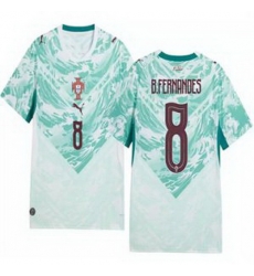 Women 8 Portugal Replica Bruno Fernandes Long Sleeve Away Jersey   1