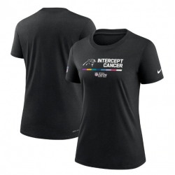 Women Carolina Panthers 2022 Black Crucial Catch Performance T Shirt